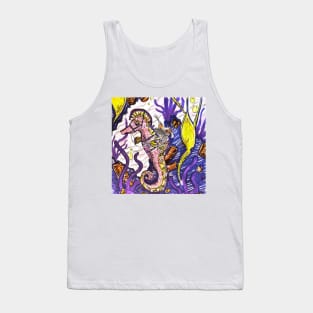 Shrimp & Seahorse Fun Art Tank Top